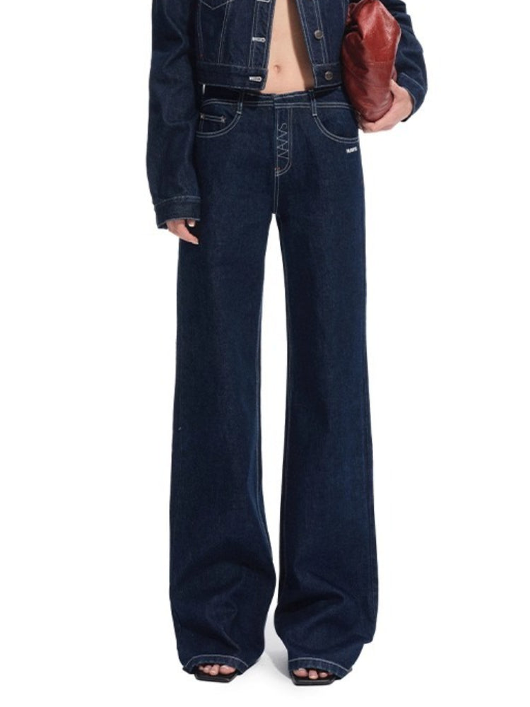 +5CM N4 Pro Raw Denim Mid-waist Jeans
