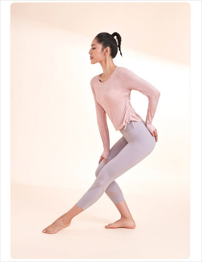 Quick-dry Drawstring Yoga  Long Sleeves Top