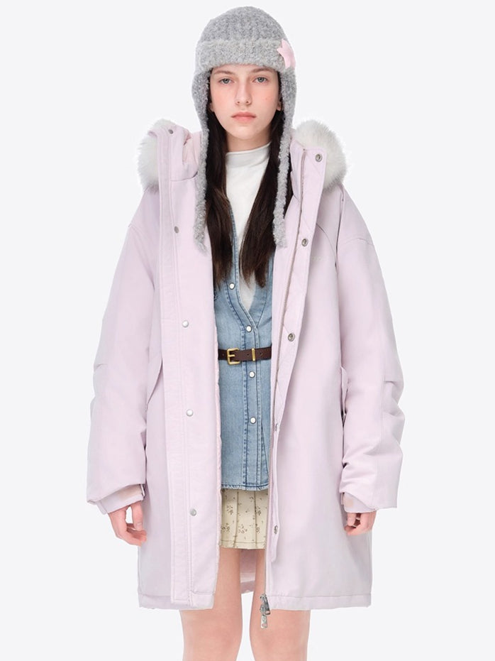 Faux Fur Collar Parka Down Coat