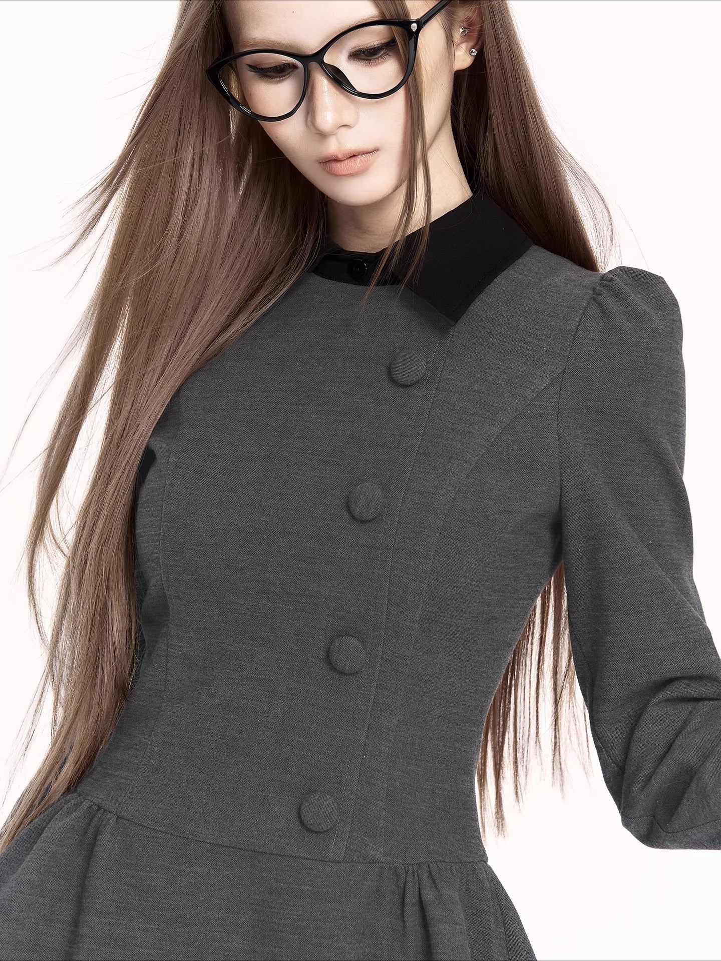 Vintage Preppy Faux Fit-and-Flare Dress