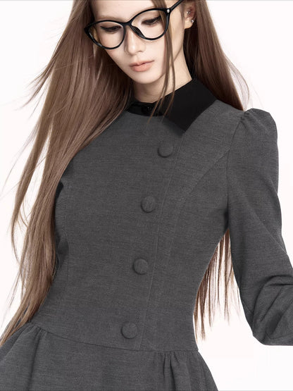 Vintage Preppy Faux Fit-and-Flare Dress