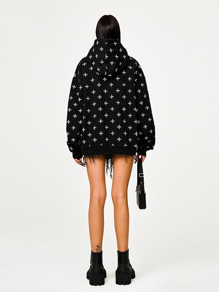 Black Garden Oversized Hoodie