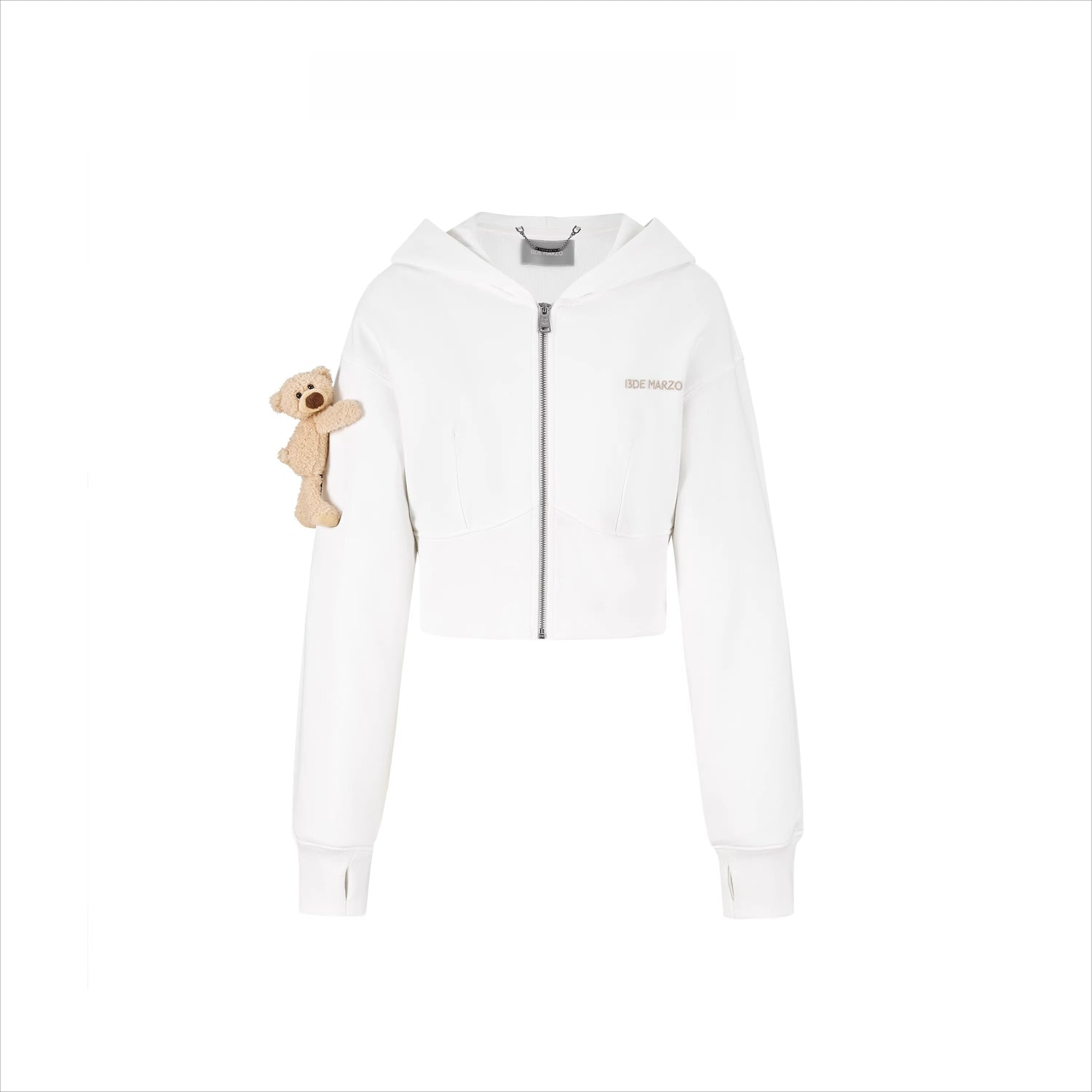 Slim-Fit Cropped Hooded Sweatshirt