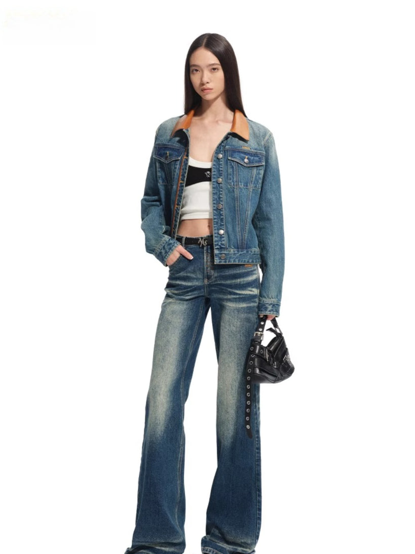 &quot;Savanna Series&quot; Washed Panel Denim Jacket