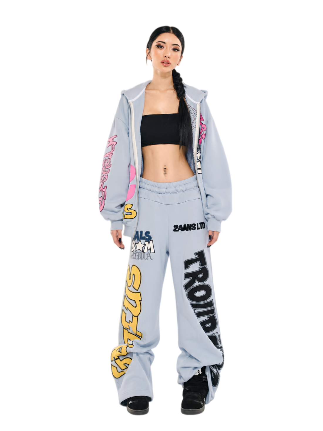 Appliqué Oversize Hoodie Pants Set