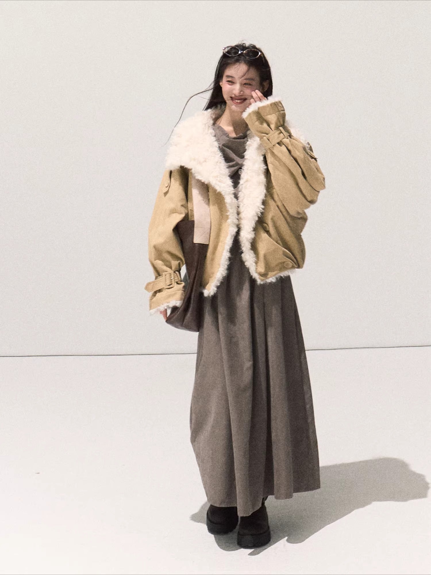 Tie-Detail Soft-Touch Long Dress