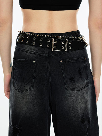 Punk Style Studded Leather Belt