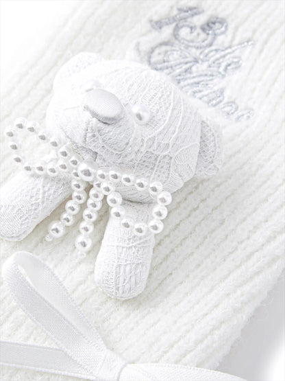 Sweet Lace Teddy Bear Slouchy Leg Warmers