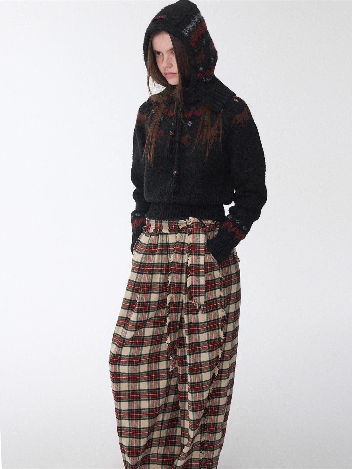 Fair Isle Pony Jacquard Chunky Knit Sweater