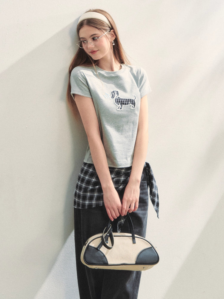 Print Dog Embroidered Tee - CHINASQUAD