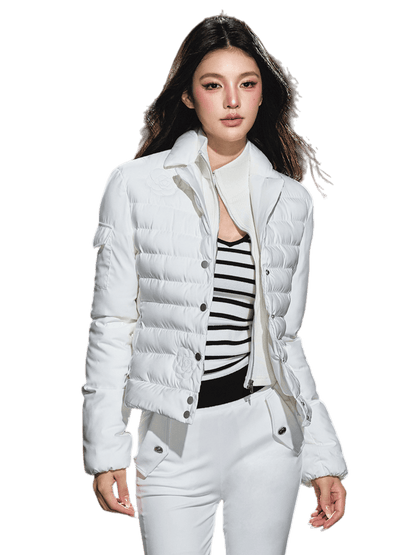 High-Neck Fitted Lightweight Down Jacket