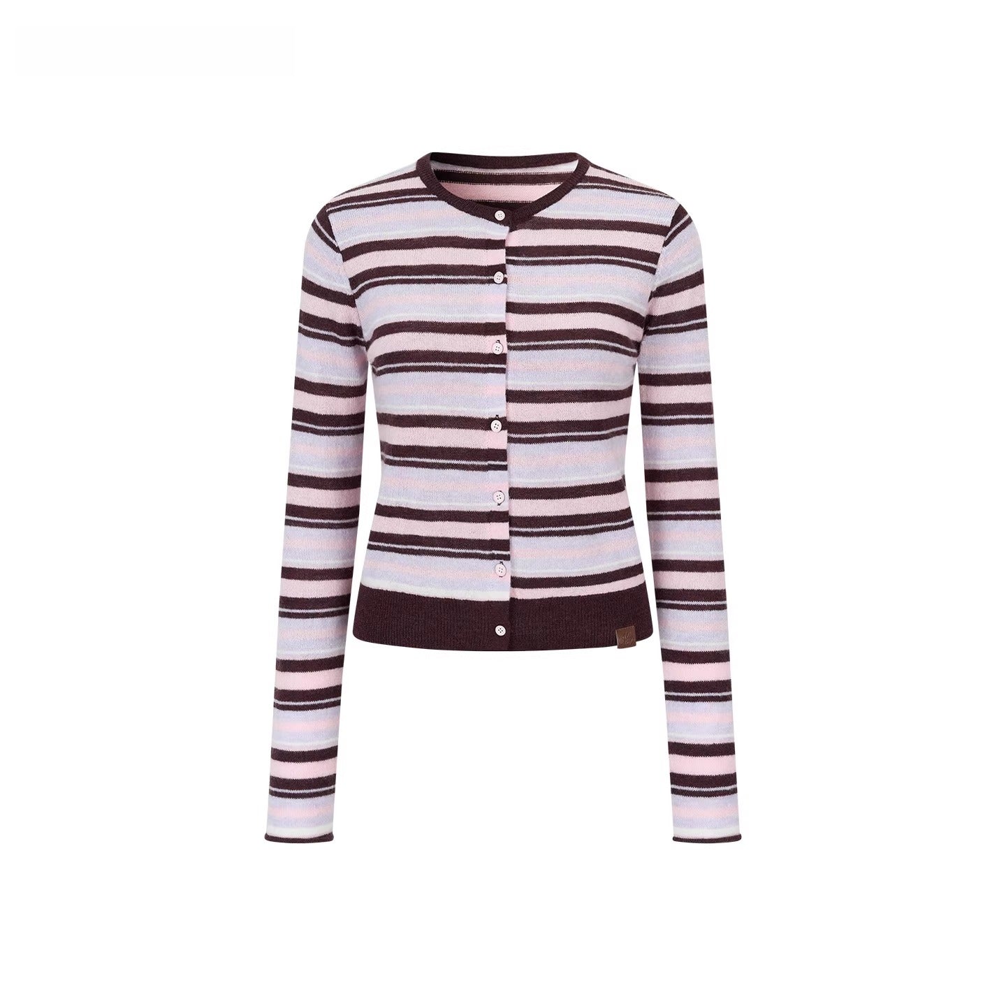 Contrast Striped Wool-Blend Knit Cardigan