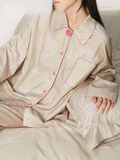 Dragon Pattern Tencel Pyjamas