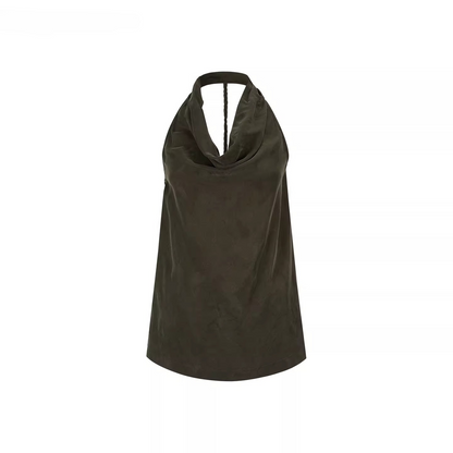 Draped Cowl Neck Halter Top