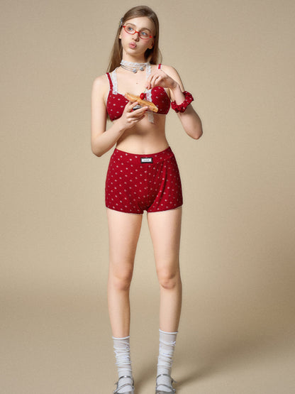 Silver Logo Low-Waist Shorts