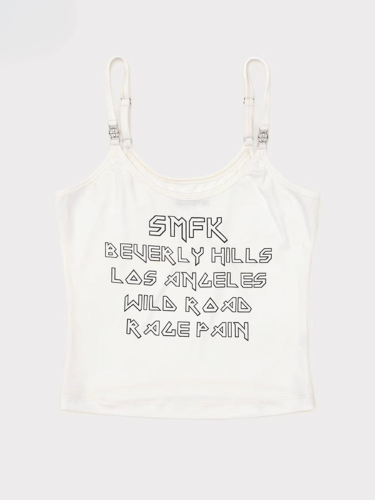 Sleeveless Outer - wear Lettered Sports Top