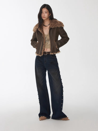 Riveted Vintage Washed Straight-Leg Jeans