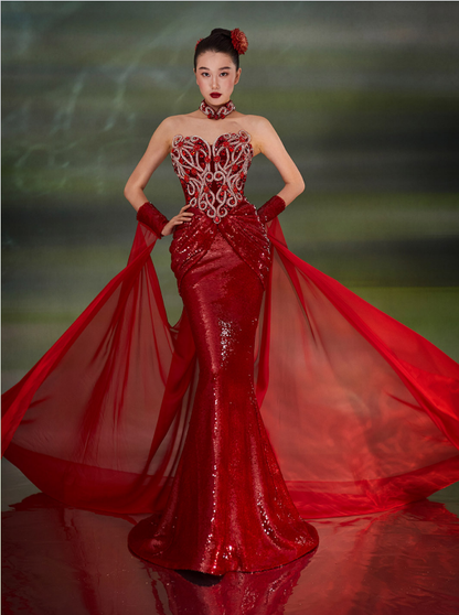 Ruby Radiance Gown