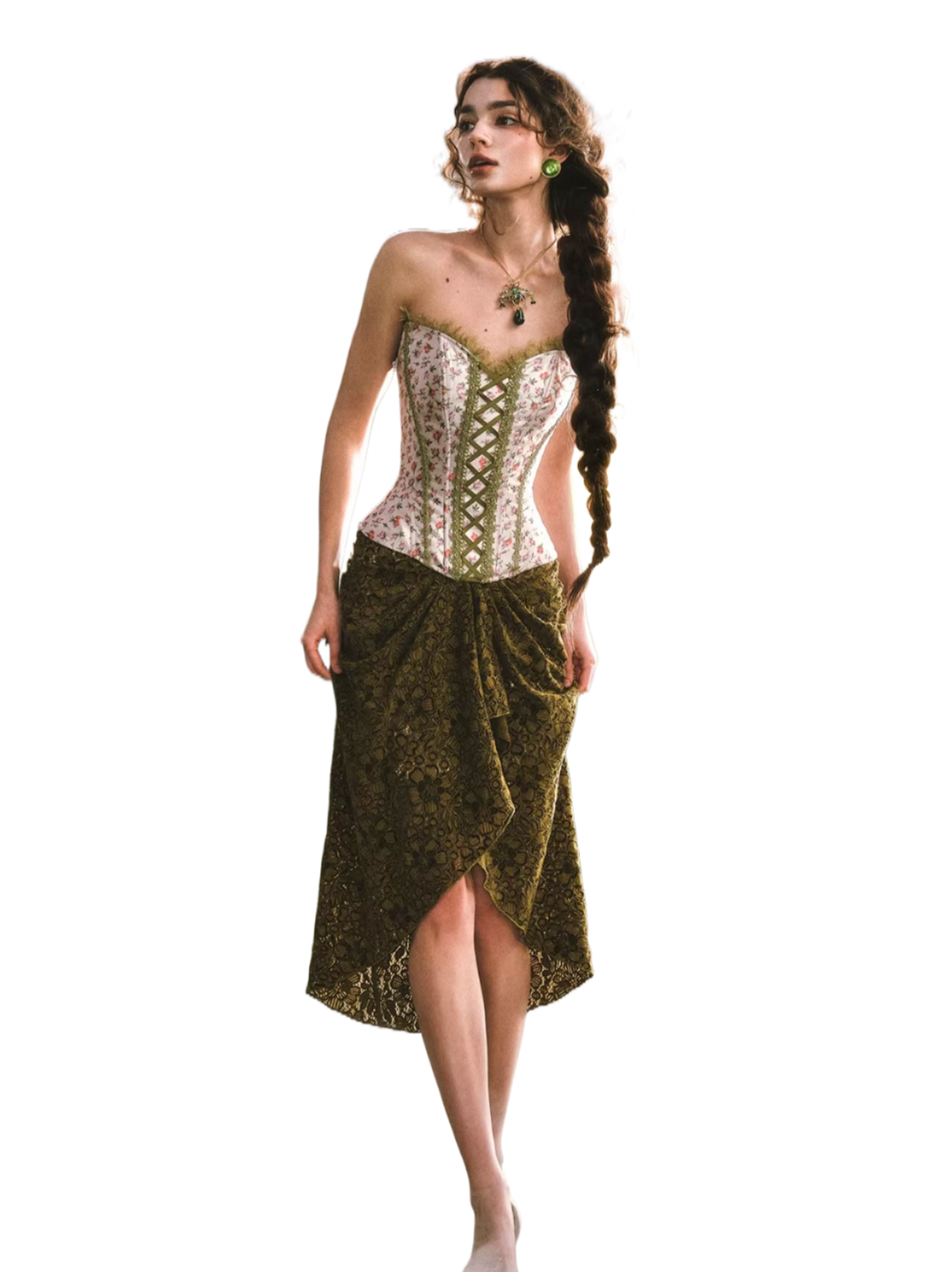 Enchanted Woodland Corset &amp; Lace Skirt Set