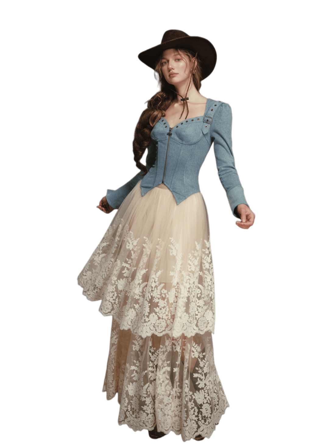 Denim Knight Structured French Denim Corset