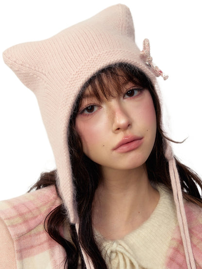 Rabbit Wool Cat Ear Hat