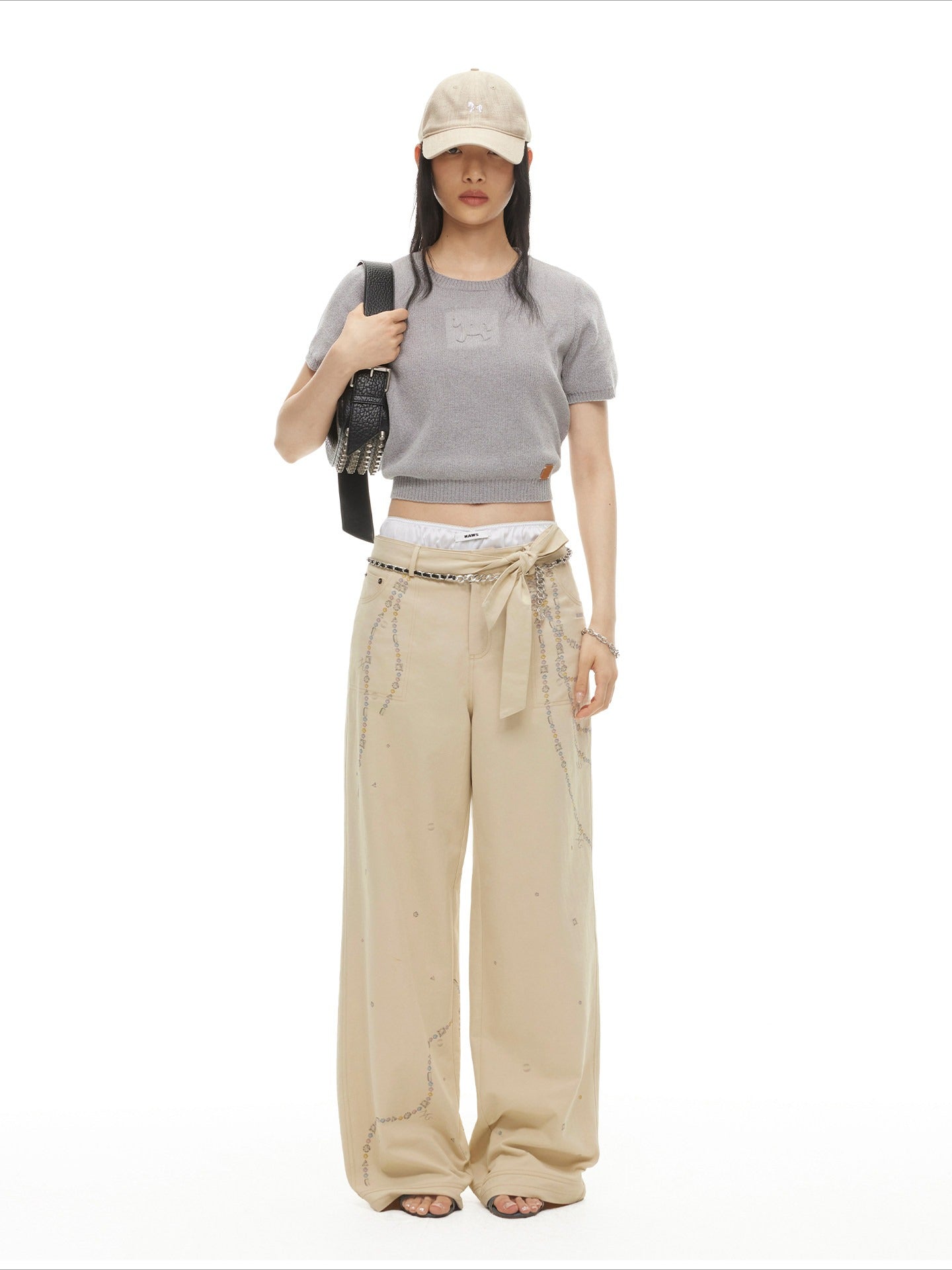 Beverly Relaxed Twill Wide-Leg Trousers