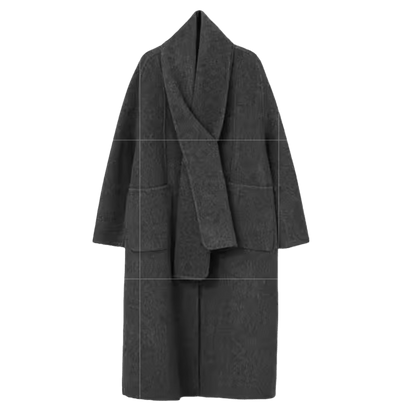 Cape-Style Oversized Long Wool Coat