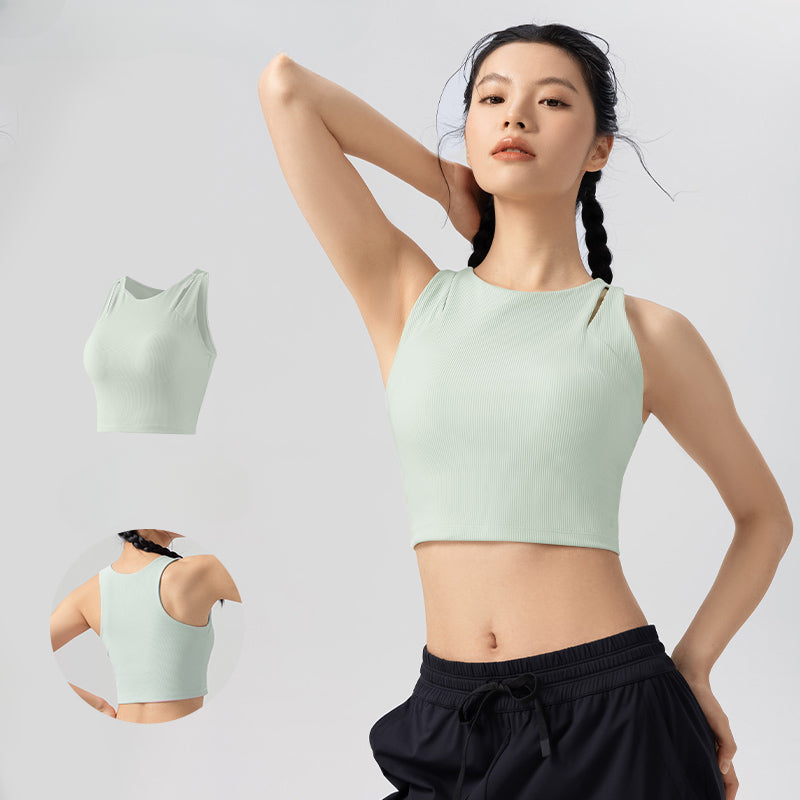 Double-layered Thin Strap Yoga Tank Top