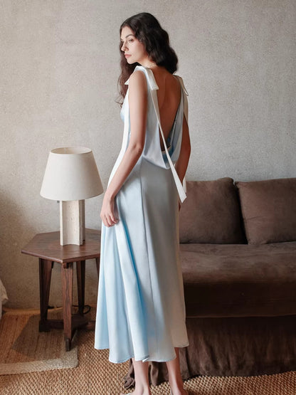 V-Neck Cutout High-Waist Maxi Dress