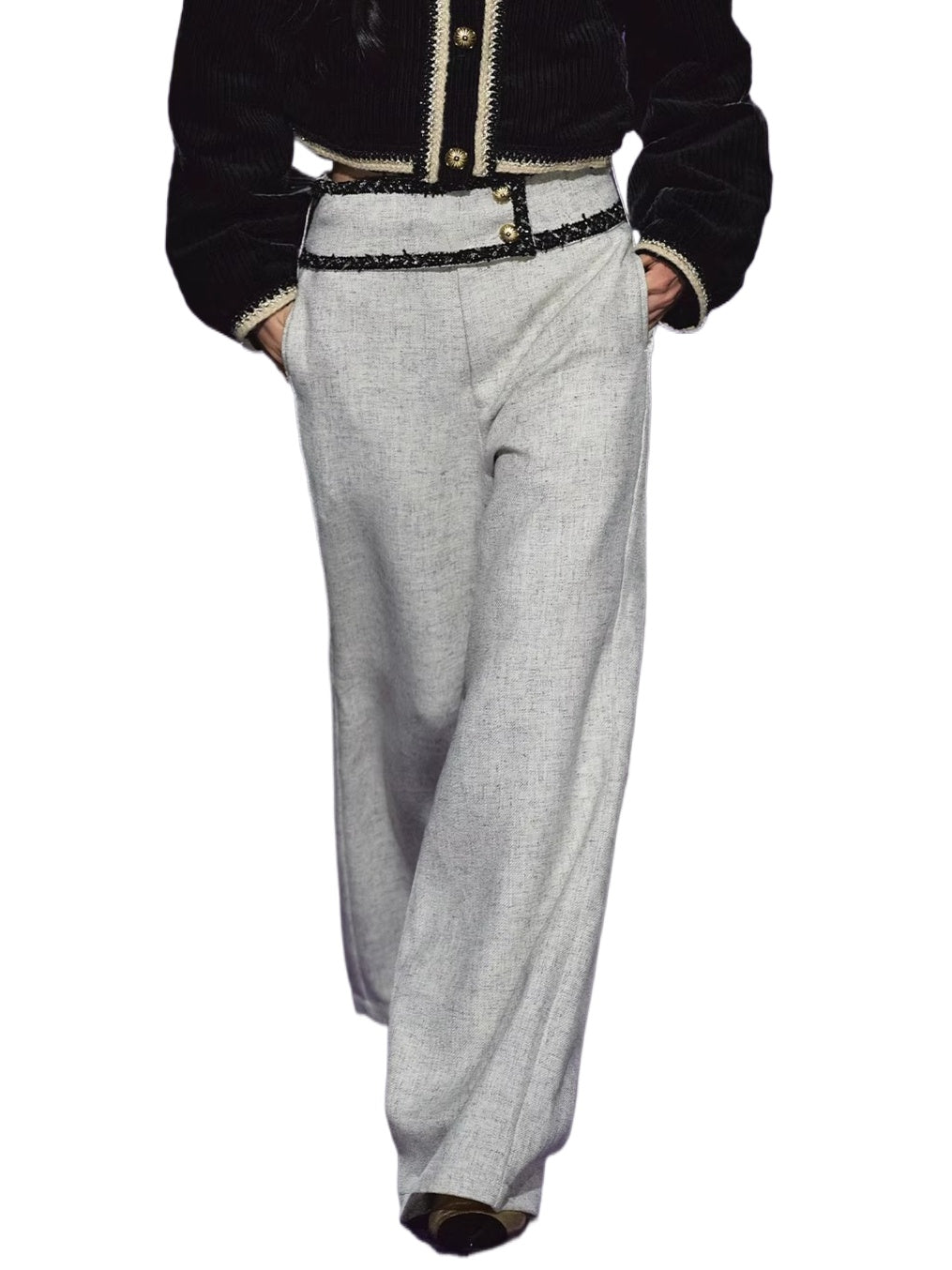 High-Waisted Tailored Wide-Leg Suit Pants