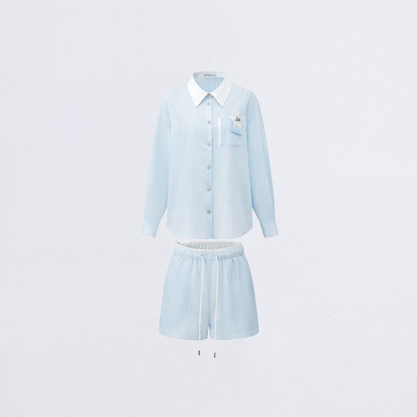 Layered Shirt and Shorts Two-Piece Set