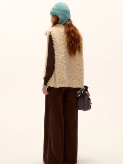 Reversible Plaid Fleece Button-Up Vest