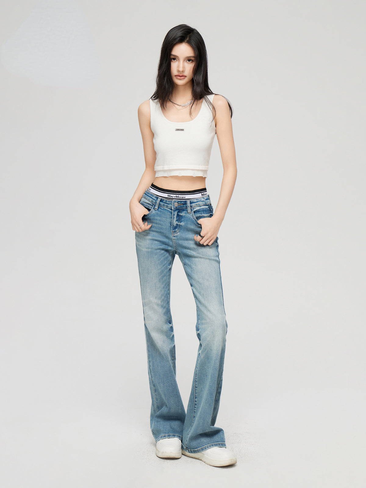 2-in-1 Flared Jeans - CHINASQUAD