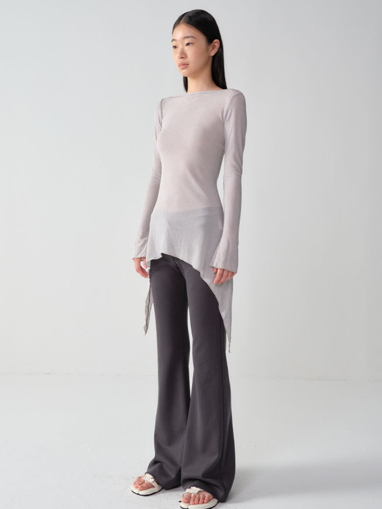 Modal Low-Waist Flared Pants