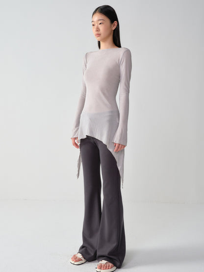 Modal Low-Waist Flared Pants