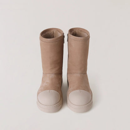 Sherpa Leather Wool Snow Boots