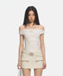 White Satin Patchwork Bodycon Dress - CHINASQUAD