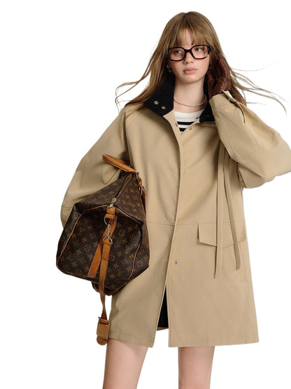 Detachable Butterfly Knot Trench Coat