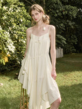 Washed Cotton Irregular Design Slip Dress - CHINASQUAD