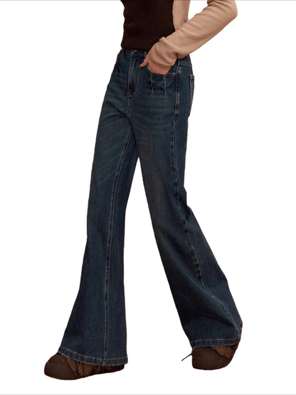 High-Rise Stretch Flared Denim Pants
