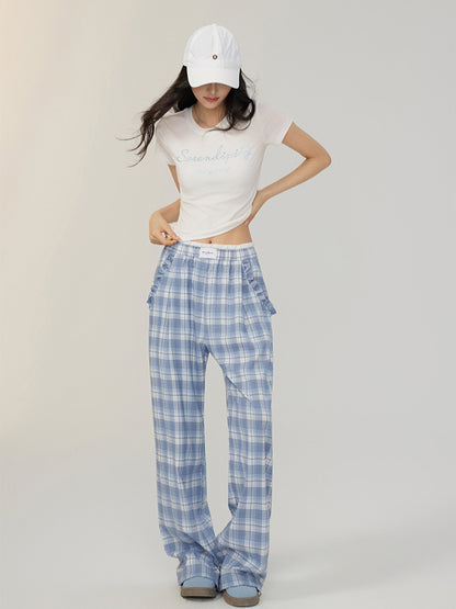 Fake Two-piece Lace Wide-leg Pants