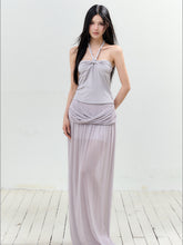 Twist Tie Halter Crop Top & Skirt Set - CHINASQUAD