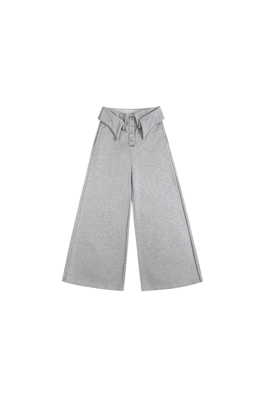 Double-Layer Collar Wide-Leg Pants In Gray