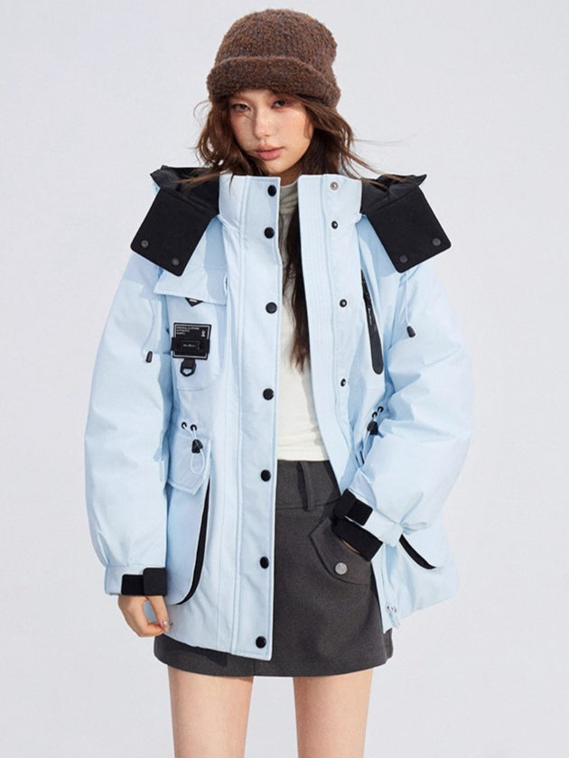 Colorblock Down Parka Jacket