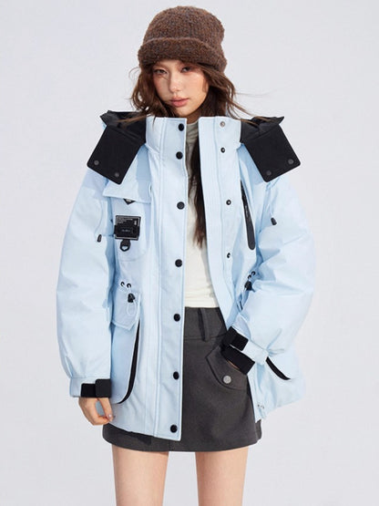 Colorblock Down Parka Jacket