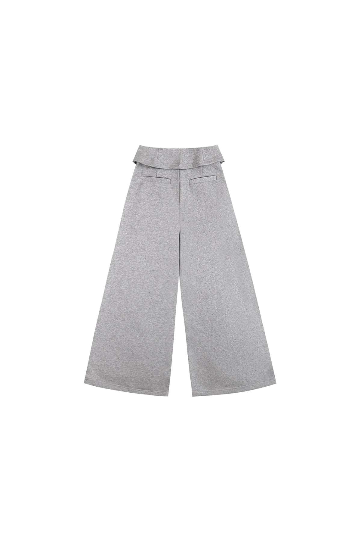 Double-Layer Collar Wide-Leg Pants In Gray