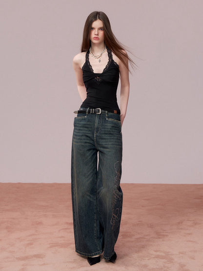 Lace-Panel Halter Layering Camisole