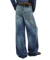 Vintage Blue Washed Wide-Leg Jeans - CHINASQUAD