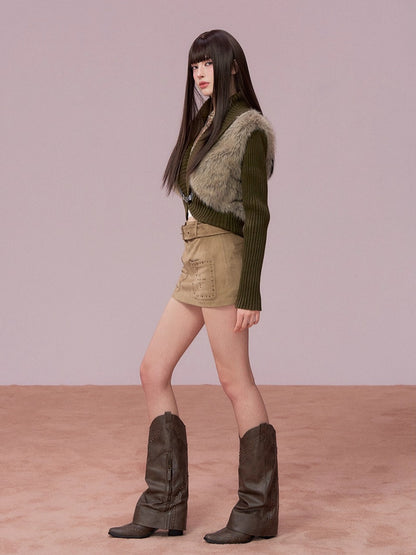 Heavyweight Knit Cropped Jacket