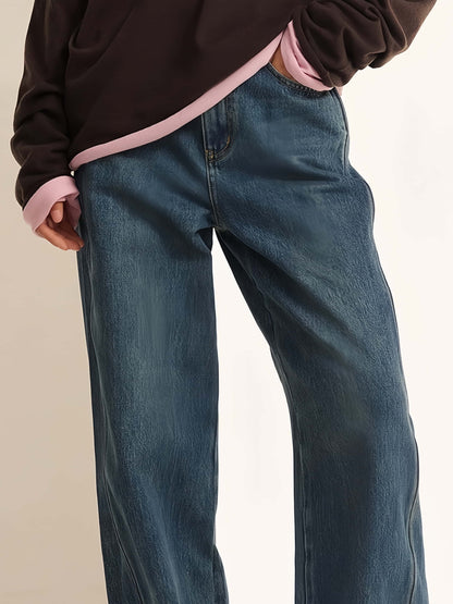 Pure Cotton Straight-Leg Denim Jeans